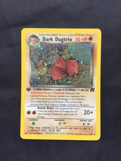 Pokemon Cards: Team Rocket 1st Edition Rare Holo: Dark Dugtrio 6/82 - Image 1
