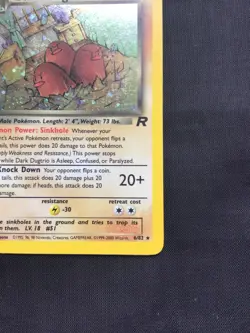 Pokemon Cards: Team Rocket 1st Edition Rare Holo: Dark Dugtrio 6/82 - Image 5
