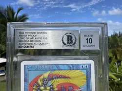 LORD OF ATLANTIS, ARTIST PROOF, REVISED, 1994 MTG, MELISSA BENSON, BAS 10! - Image 3