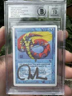 LORD OF ATLANTIS, ARTIST PROOF, REVISED, 1994 MTG, MELISSA BENSON, BAS 10!! - Image 1