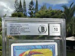LORD OF ATLANTIS, ARTIST PROOF, REVISED, 1994 MTG, MELISSA BENSON, BAS 10! - Image 3