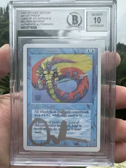 LORD OF ATLANTIS, ARTIST PROOF, REVISED, 1994 MTG, MELISSA BENSON, BAS 10!! - Image 1