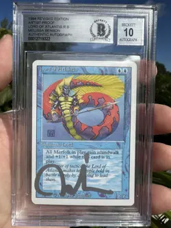 LORD OF ATLANTIS, ARTIST PROOF, REVISED, 1994 MTG, MELISSA BENSON, BAS 10! - Image 1