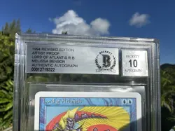 LORD OF ATLANTIS, ARTIST PROOF, REVISED, 1994 MTG, MELISSA BENSON, BAS 10! - Image 3