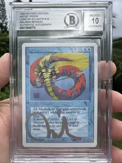 LORD OF ATLANTIS, ARTIST PROOF, REVISED, 1994 MTG, MELISSA BENSON, BAS 10! - Image 1