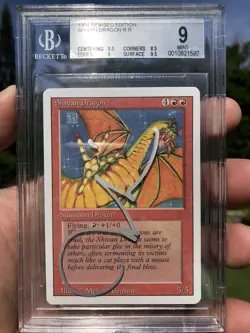 SHIVAN DRAGON, REVISED (3RD ED), 1994 MTG, BGS 9.0, MINT, MELISSA BENSON SIGNED! - Image 1