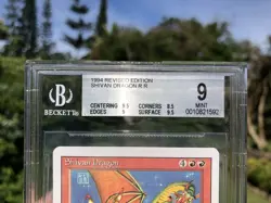 SHIVAN DRAGON, REVISED (3RD ED), 1994 MTG, BGS 9.0, MINT, MELISSA BENSON SIGNED! - Image 3