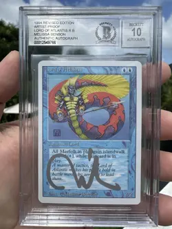 LORD OF ATLANTIS, ARTIST PROOF, REVISED, 1994 MTG, MELISSA BENSON, BAS 10! - Image 1