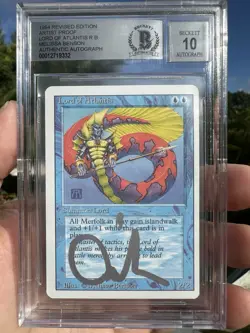 LORD OF ATLANTIS, ARTIST PROOF, REVISED, 1994 MTG, MELISSA BENSON, BAS 10! - Image 1