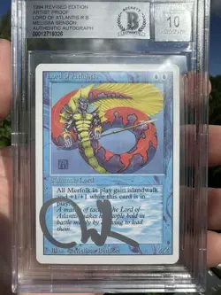 LORD OF ATLANTIS, ARTIST PROOF, REVISED, 1994 MTG, MELISSA BENSON, BAS 10! - Image 1