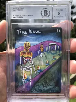 TIME WALK, ARTIST SKETCH, MAGIC MTG, POWER 9, AMY WEBER, BAS 8! - Image 1