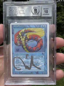 LORD OF ATLANTIS, ARTIST PROOF, REVISED, 1994 MTG, MELISSA BENSON, BAS 10! - Image 1