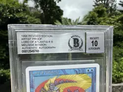 LORD OF ATLANTIS, ARTIST PROOF, REVISED, 1994 MTG, MELISSA BENSON, BAS 10! - Image 3