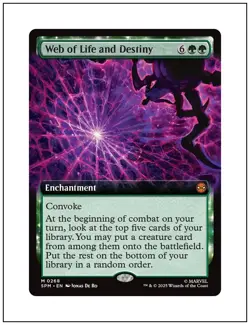 1x Web of Life and Destiny, Extended Art, Magic the Gathering MTG NM - Image 1
