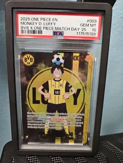 PSA 10 2025 One Piece X BVB Match Day Promo Monkey D Luffy #ST13-003 - Image 1