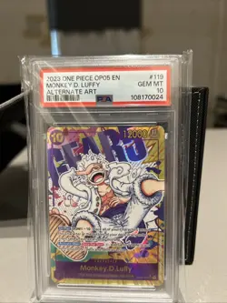 2023 ONE PIECE OP05-AWAKENING OF THE NEW ERA ALT ART #119 MONKEY D. LUFFY PSA 10 - Image 1