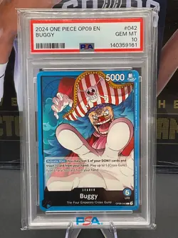 2024 One Piece English OP09-042 Buggy PSA 10 GEM MINT - Image 1