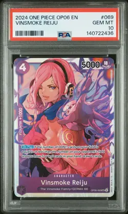 2024 ONE PIECE OP06-WINGS OF THE CAPTAIN 069 VINSMOKE REIJU PSA10 - Image 1