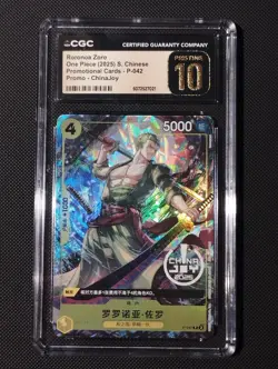 One Piece TCG Roronoa Zoro P-042 ChinaJoy CGC Pristine 10 - Image 1