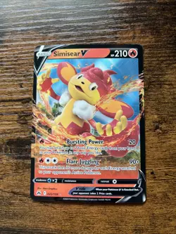 Pokemon TCG Simisear V Crown Zenith Holo Ultra Rare Card 022/159 NM Condition - Image 1