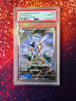 PSA 10 Arceus V Full Art #166 Brilliant Stars Pokemon Card GEM MINT - Image 1