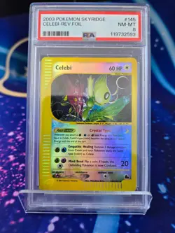 PSA 8 Celebi Crystal Reverse Holo Skyridge 2003 #145 Rare Vintage Pokemon Card!! - Image 1