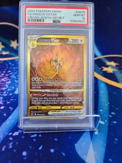 PSA 10 Arceus VSTAR GG70 Crown Zenith Secret Rare Pokemon Card GEM - Image 1