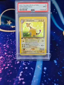 PSA 9 Ampharos 1st Edition Holo Neo Revelation #1 2001 Vintage Pokemon Card! - Image 1