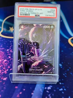 PSA 10 Zoro-Juurou OP12 #004 Special Alternate Art One Piece Card GEM! MINT 10!! - Image 1