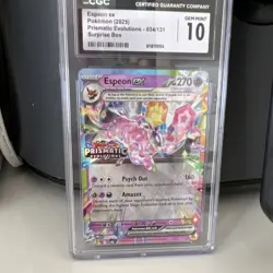 Espeon ex Prismatic Evolutions CGC 10 034/131 EX Holo Promo Pokemon Card - Image 5
