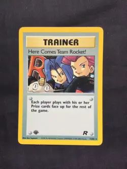 Pokemon Cards: Team Rocket 1st Edition Rare Holo: Here Comes Team Rocket! 15/82 - Image 1
