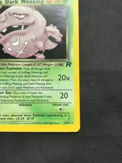 Pokemon Cards: Team Rocket 1st Edition Rare Holo: Dark Weezing 14/82 - Image 5
