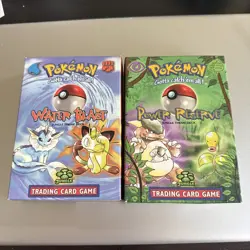 Pokemon TCG WATER BLAST & Power Reserve Jungle Theme Deck BOX ONLY (No Cards) - Image 1