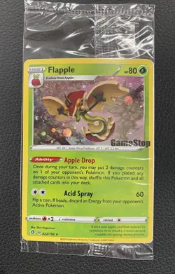 Pokemon TCG Flapple Promo Holo Card #22 GameStop Exclusive Stamped SEALED IN BAG - Image 2