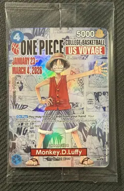 One Piece Monkey.D.Luffy US College Basketball Promo Card & Poster - Image 1