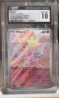 Milcery 152/142 – CGC 10 – Illustration Rare – Stellar Crown – Pokemon Card - Image 1