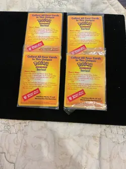 Set of 4 SEALED Black Star Promo WB Movie Pokemon Cards PIKACHU DRAGONITE MEWTWO - Image 1