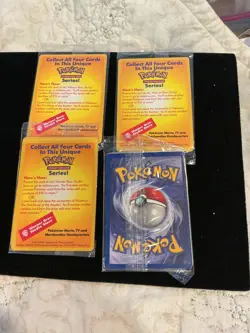 Set of 4 SEALED Black Star Promo WB Movie Pokemon Cards PIKACHU DRAGONITE MEWTWO - Image 2