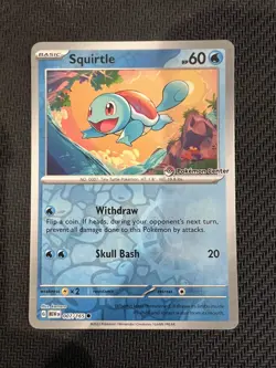 Pokemon TCG Squirtle Stamped Holo Promo Card 007/165 Pokemon Center - Image 1