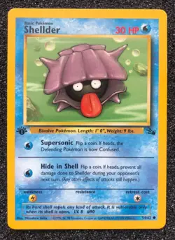 Shellder 54/62 Rare 1st Edition Pokemon Card Fossil Set Near Mint Never Played - Image 1