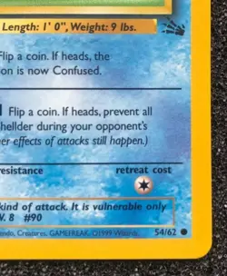 Shellder 54/62 Rare 1st Edition Pokemon Card Fossil Set Near Mint Never Played - Image 5