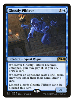MTG - 1 x Ghostly Pilferer - Rare Spirit Rogue - Core Set 2021 (M21) - M/NM - Image 1