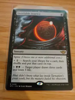 MTG Insatiable Avarice 0091 Outlaws of Thunder Junction M/NM Free UK P&P - Image 1