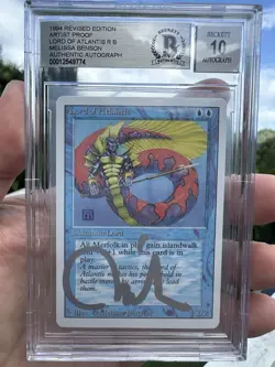 LORD OF ATLANTIS, ARTIST PROOF, REVISED, 1994 MTG, MELISSA BENSON, BAS 10! - Image 1