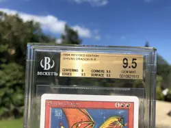 SHIVAN DRAGON, REVISED ED, 1994 MTG, BGS 9.5, GEM MINT, MELISSA BENSON SIGNED! - Image 3