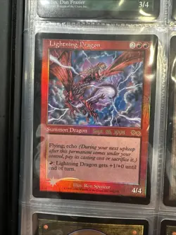 Lightning Dragon Urza’s Saga FOIL Pre-Release Promo Magic MTG NEAR MINT / NM - Image 5