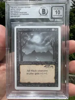BAD MOON, ARTIST PROOF, REVISED, 1994 MTG, JESPER MYRFORS, BAS 10! - Image 1