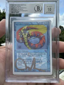 LORD OF ATLANTIS, ARTIST PROOF, REVISED, 1994 MTG, MELISSA BENSON, BAS 10! - Image 1