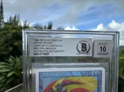 LORD OF ATLANTIS, ARTIST PROOF, REVISED, 1994 MTG, MELISSA BENSON, BAS 10! - Image 3