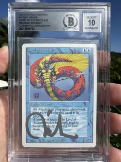 LORD OF ATLANTIS, ARTIST PROOF, REVISED, 1994 MTG, MELISSA BENSON, BAS 10! - Image 1